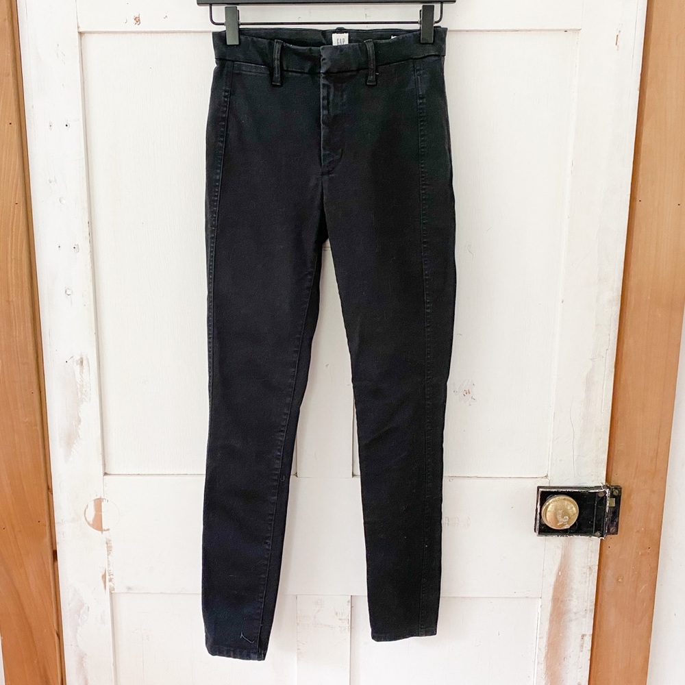 GAP skinny mid-high rise black pant sz 0